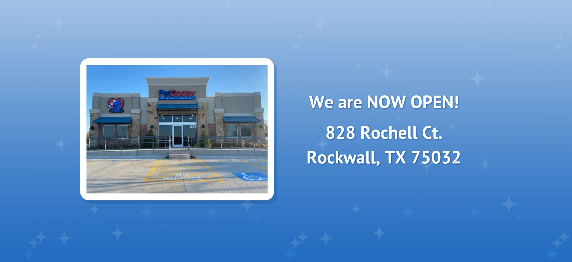We are NOW OPEN! Come visit our clinic at 828 Rochell Ct. Rockwall, TX 75032